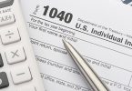 Close up of a Tax return form