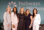 Pathways for Women 2024 speakers standing next to each other for group photo.