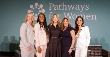 Pathways for Women 2024 speakers standing next to each other for group photo.