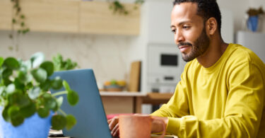 Man using a laptop