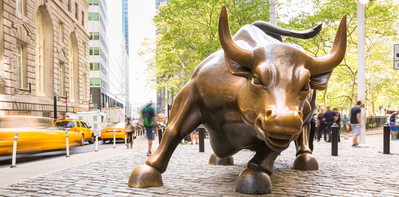 Wall Street Charging Bull statue.