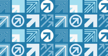 Pattern of blue arrows pointing up and to the right