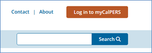 Screenshot of CalPERS website showcasing "Log in to myCalPERS" button